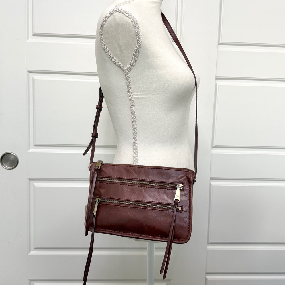 New Hobo International Mission Chocolate Brown Leather Crossbody Bag - Picture 8 of 11